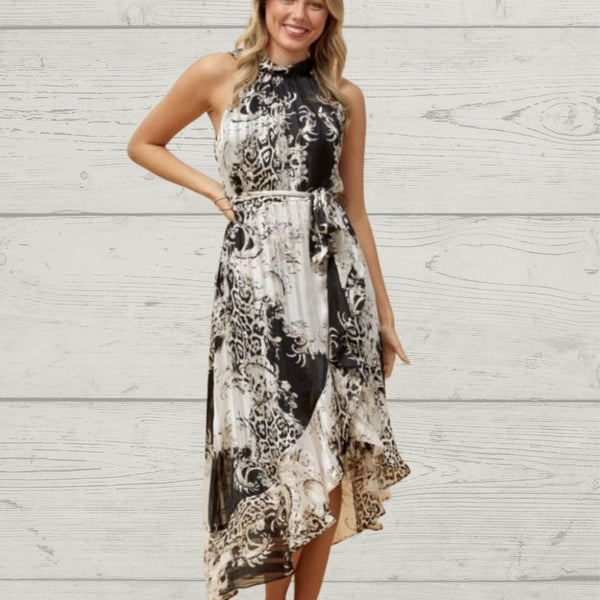 Black and white shop floral cocktail dress