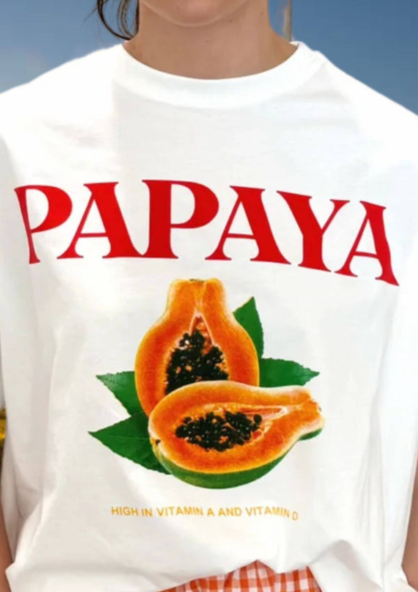 By Frankie Papaya Oversized Tee Shirt in White