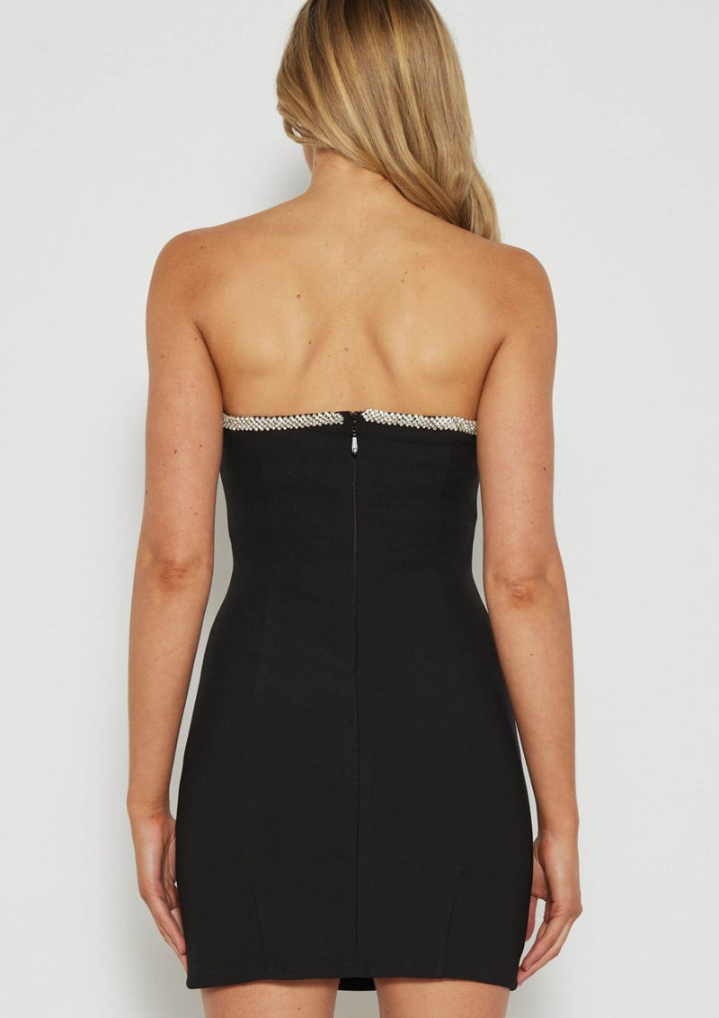 Carly Little Black Beaded Dress With or Without Straps