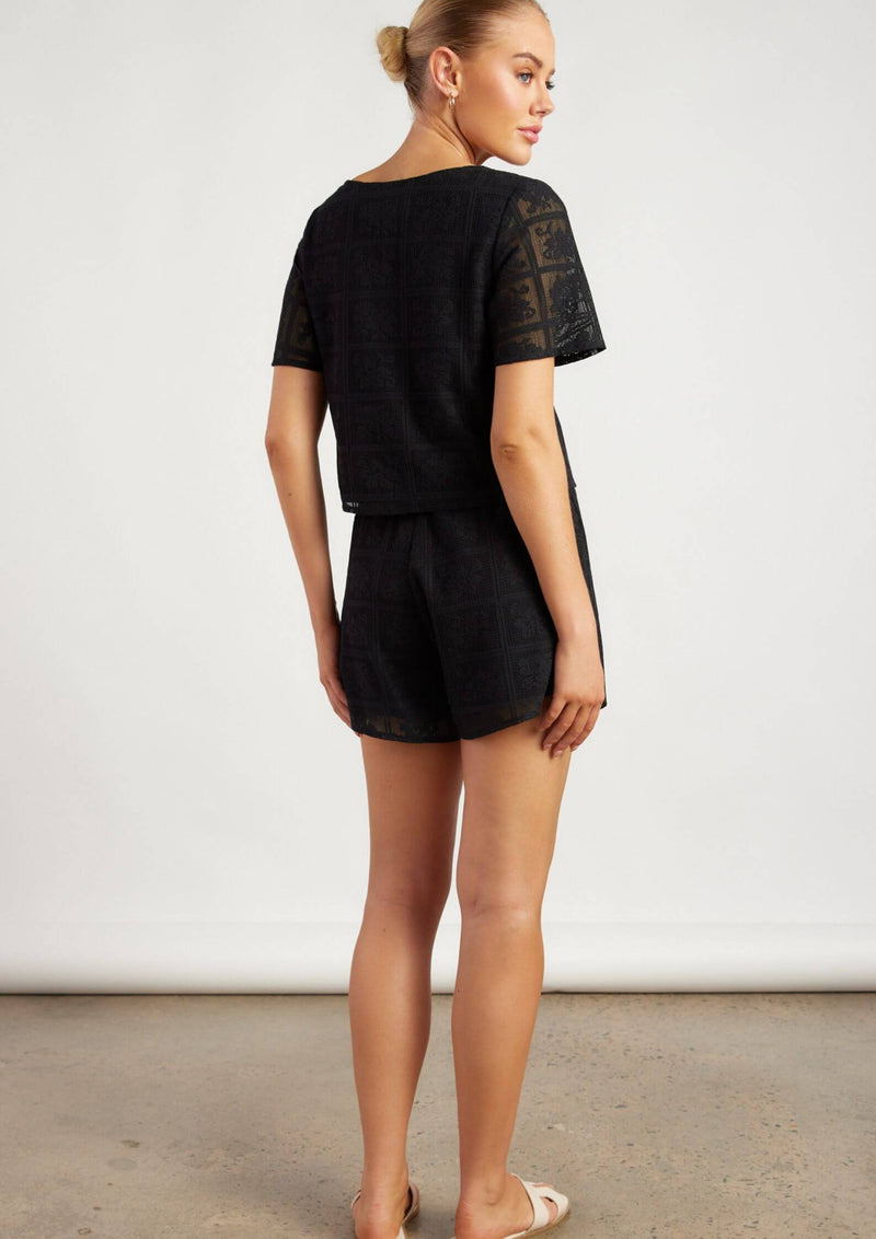 Jinny Shorts in Black Lace