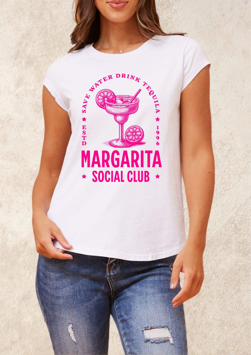 Margarita Social Club Ladies Tee Shirt in White