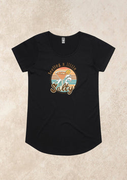 Salty Marg Ladies Cut Tee Shirt in Black