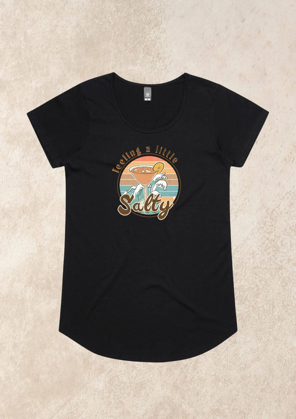 Salty Marg Ladies Cut Tee Shirt in Black